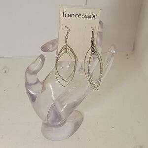 Francesca's Collections Silver Layered Loop Drop Earrings